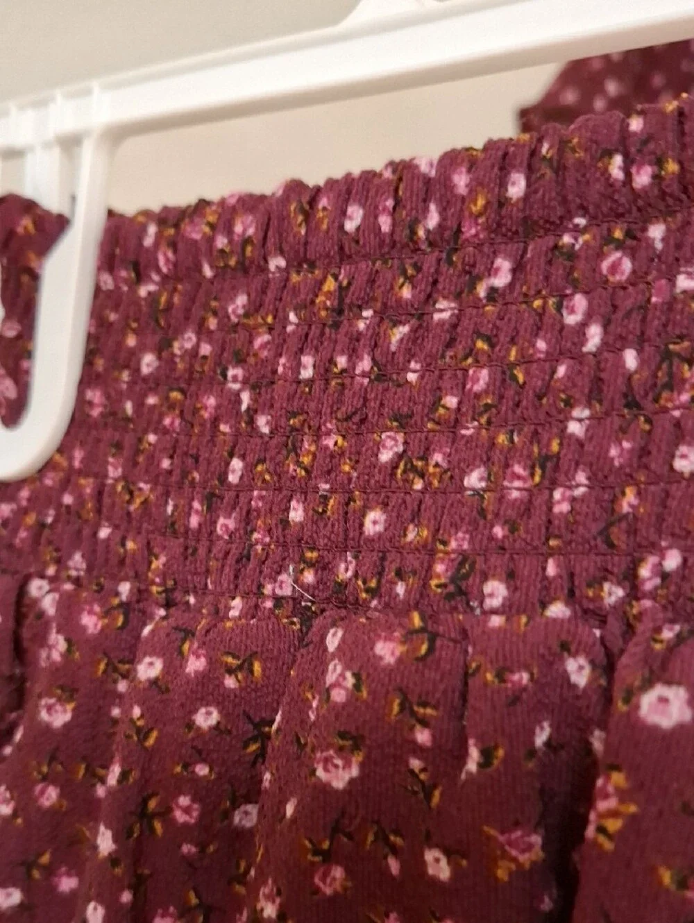 Speechless Burgundy Floral Tie-Front Top & Skort Set